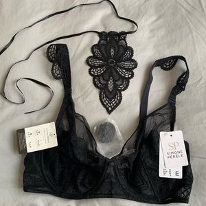 Simone Perele Elles Sheer Plunge 36E + Boyshort